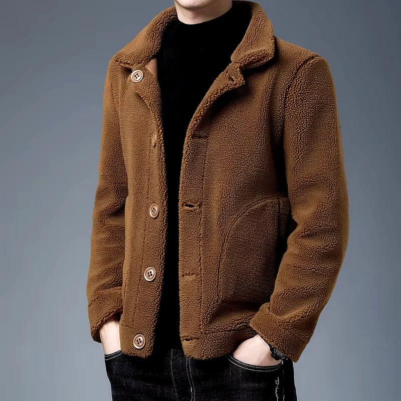 Men's Vegan Fur Jacket-Fashinly
