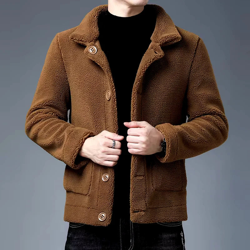 Men's Vegan Fur Jacket-Fashinly