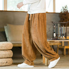 Men's Wide-Leg Corduroy Pants-Fashinly
