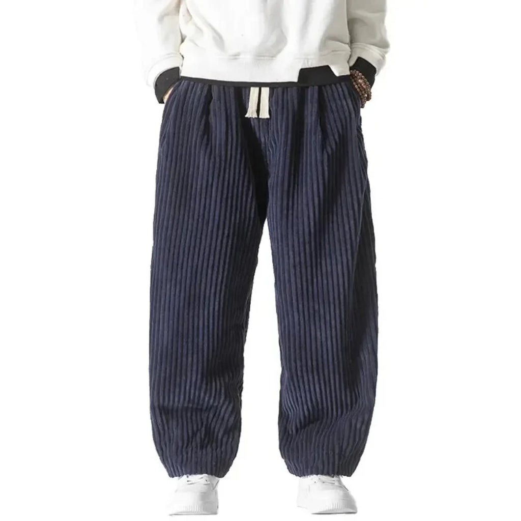 Men's Wide-Leg Corduroy Pants-Fashinly