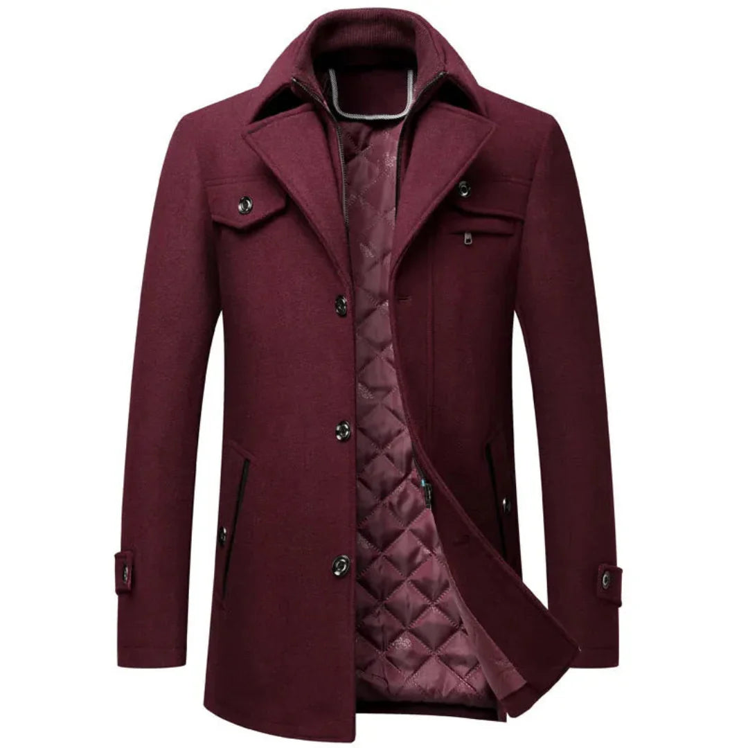 Men's Quilted Cashmere Overcoat - Camden Style-Fashinly