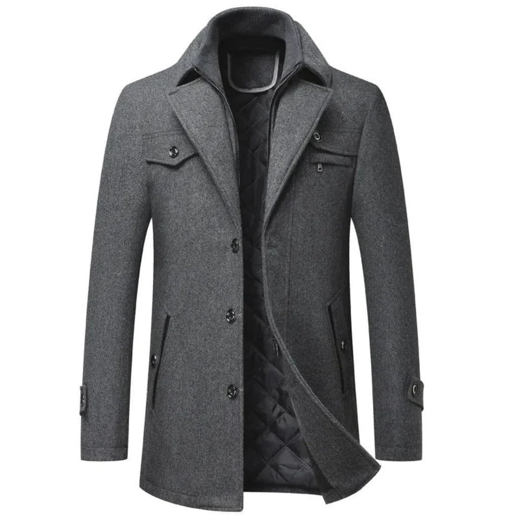 Men's Quilted Cashmere Overcoat - Camden Style-Fashinly
