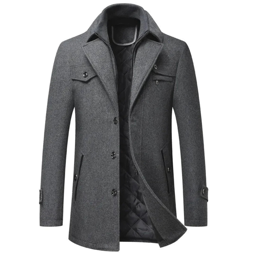 Men's Quilted Cashmere Overcoat - Camden Style-Fashinly