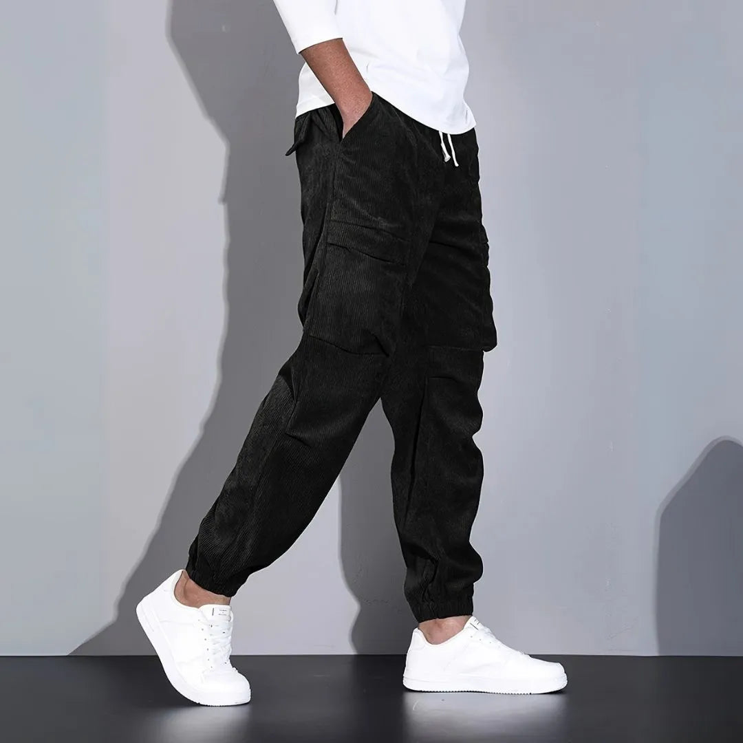 Men's Ultra-Soft Corduroy Cargo Pants-Fashinly
