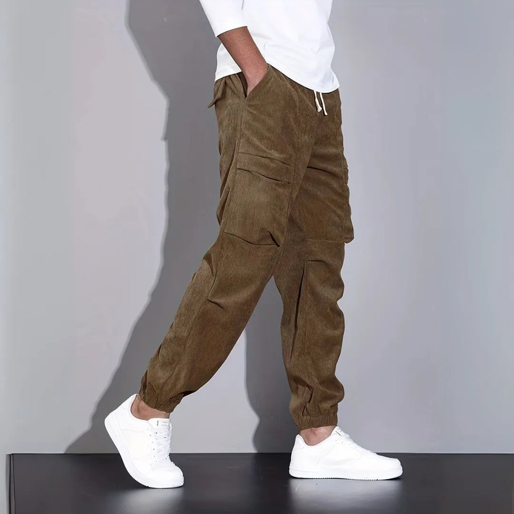 Men's Ultra-Soft Corduroy Cargo Pants-Fashinly