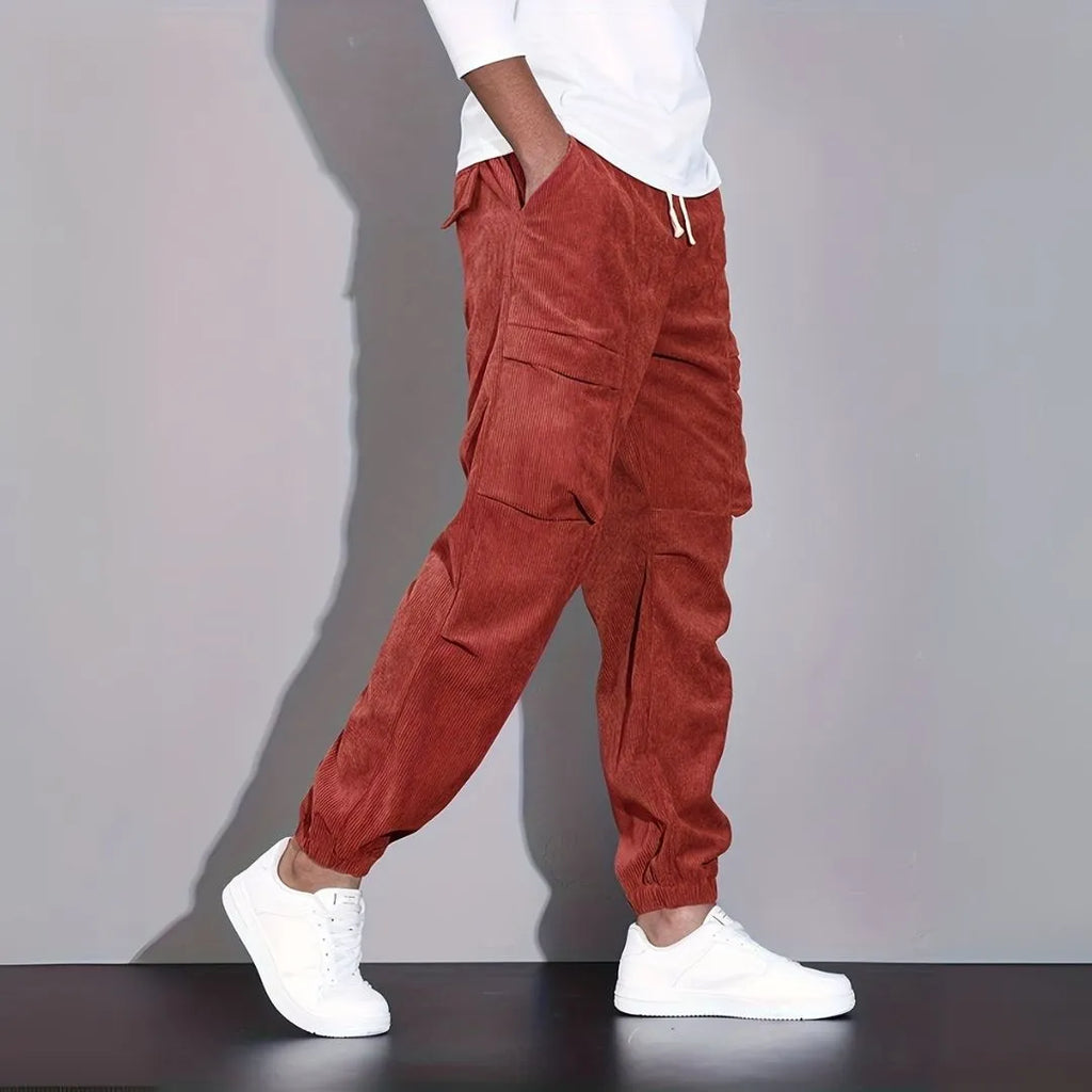 Men's Ultra-Soft Corduroy Cargo Pants-Fashinly