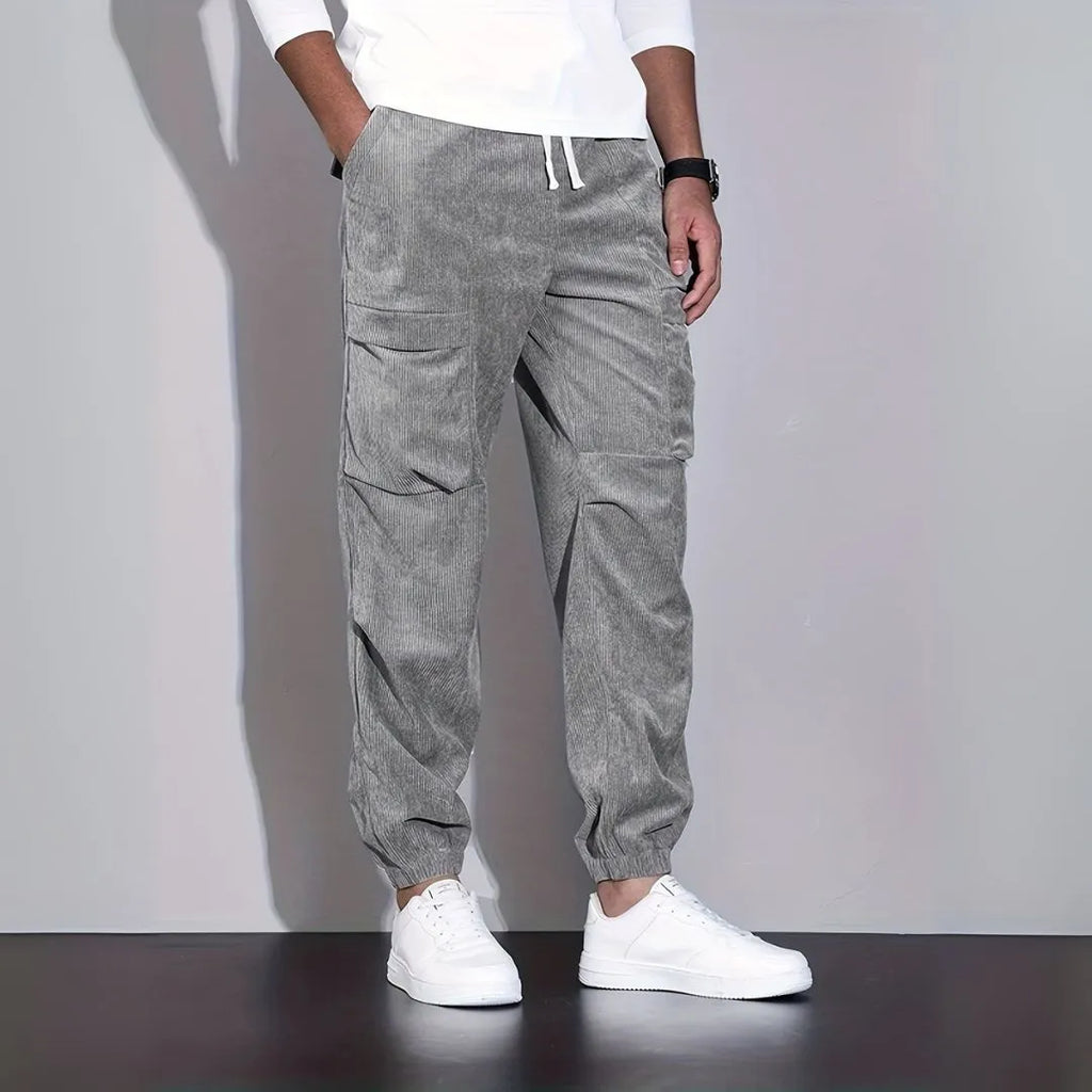 Men's Ultra-Soft Corduroy Cargo Pants-Fashinly