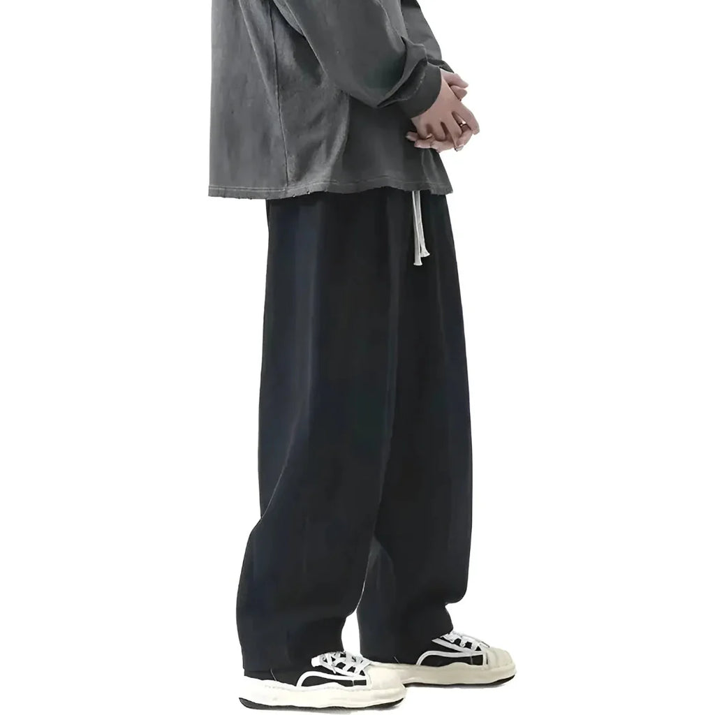 Men's Oversized Pleated Cotton Pants-Fashinly
