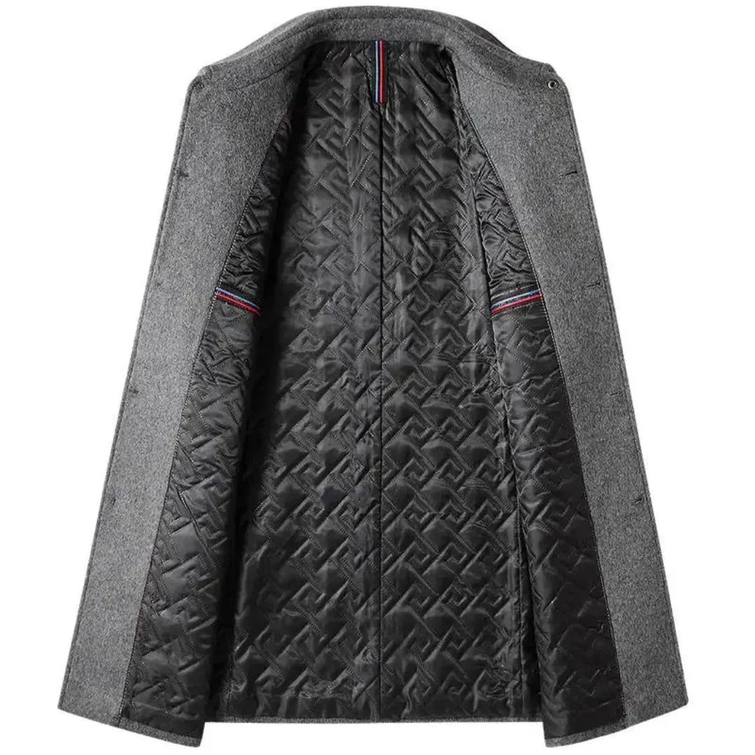 Men's Insulated Wool Overcoat-Fashinly