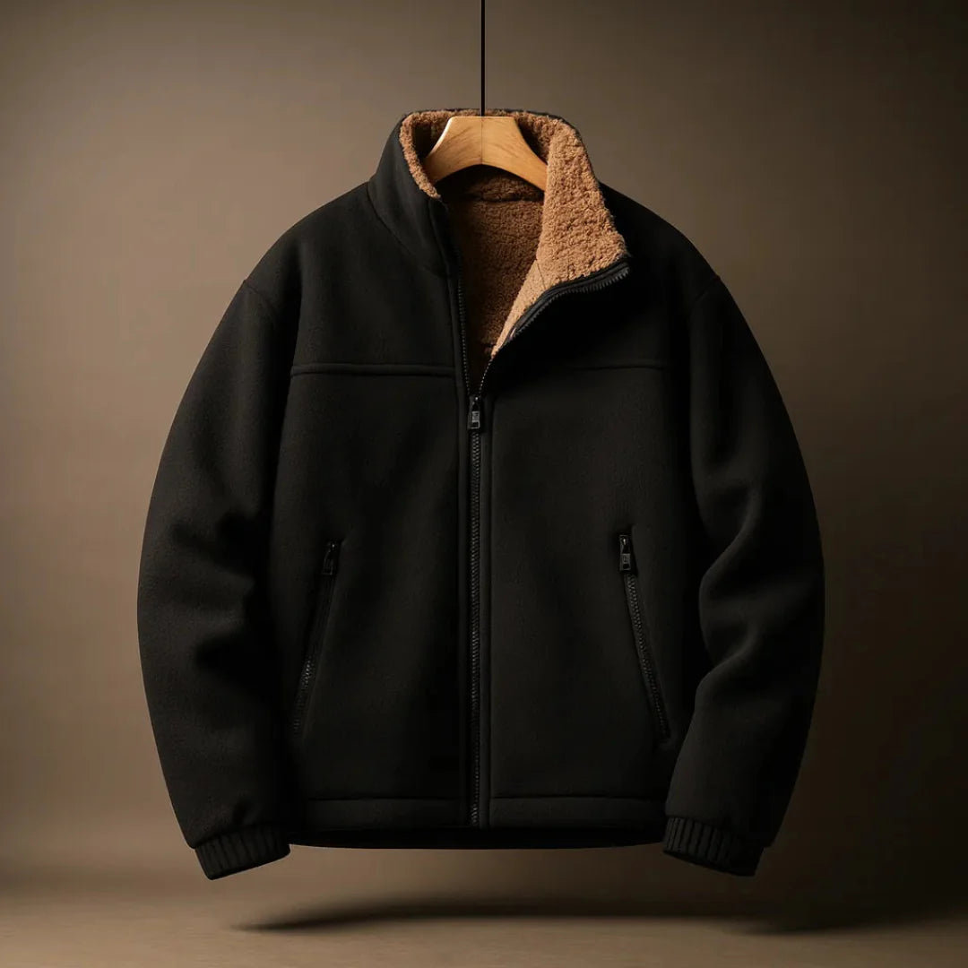 Men's Fleece-Lined Wool-Blend Jacket-Fashinly