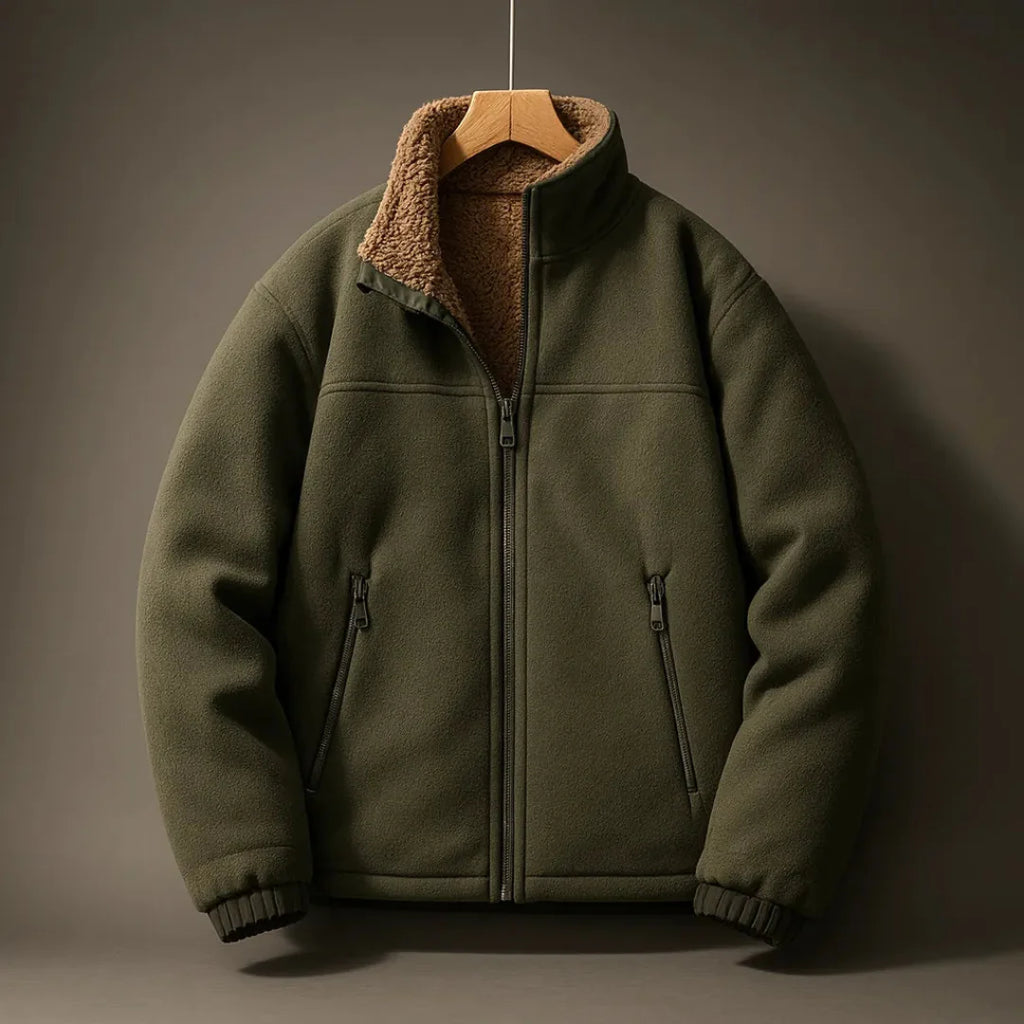 Men's Fleece-Lined Wool-Blend Jacket-Fashinly