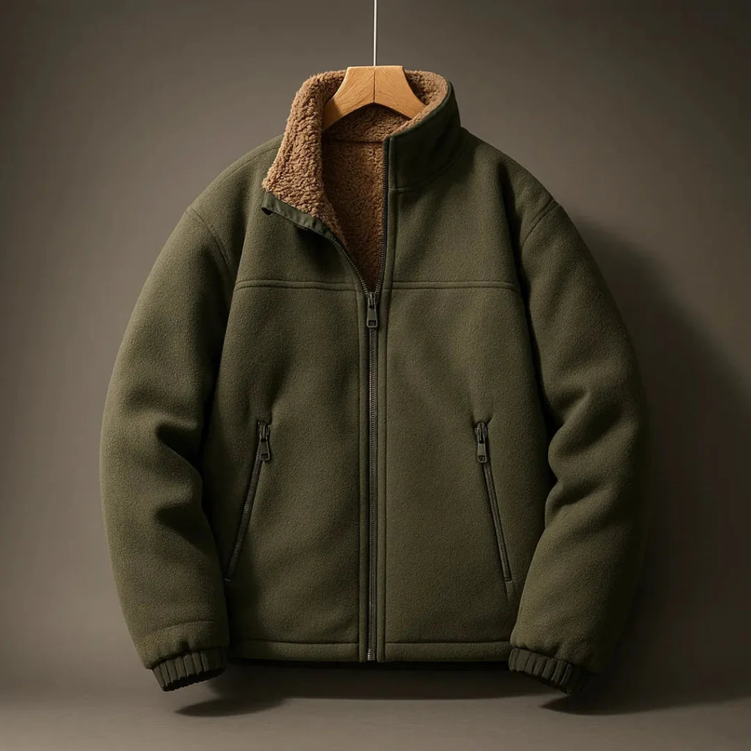 Men's Fleece-Lined Wool-Blend Jacket-Fashinly