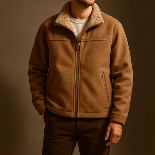 Men's Fleece-Lined Wool-Blend Jacket-Fashinly