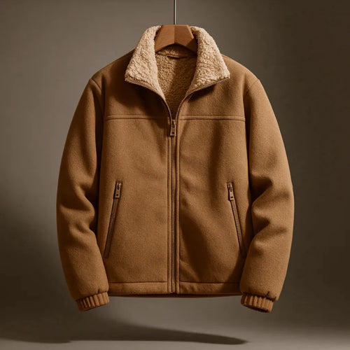 Men's Fleece-Lined Wool-Blend Jacket-Fashinly