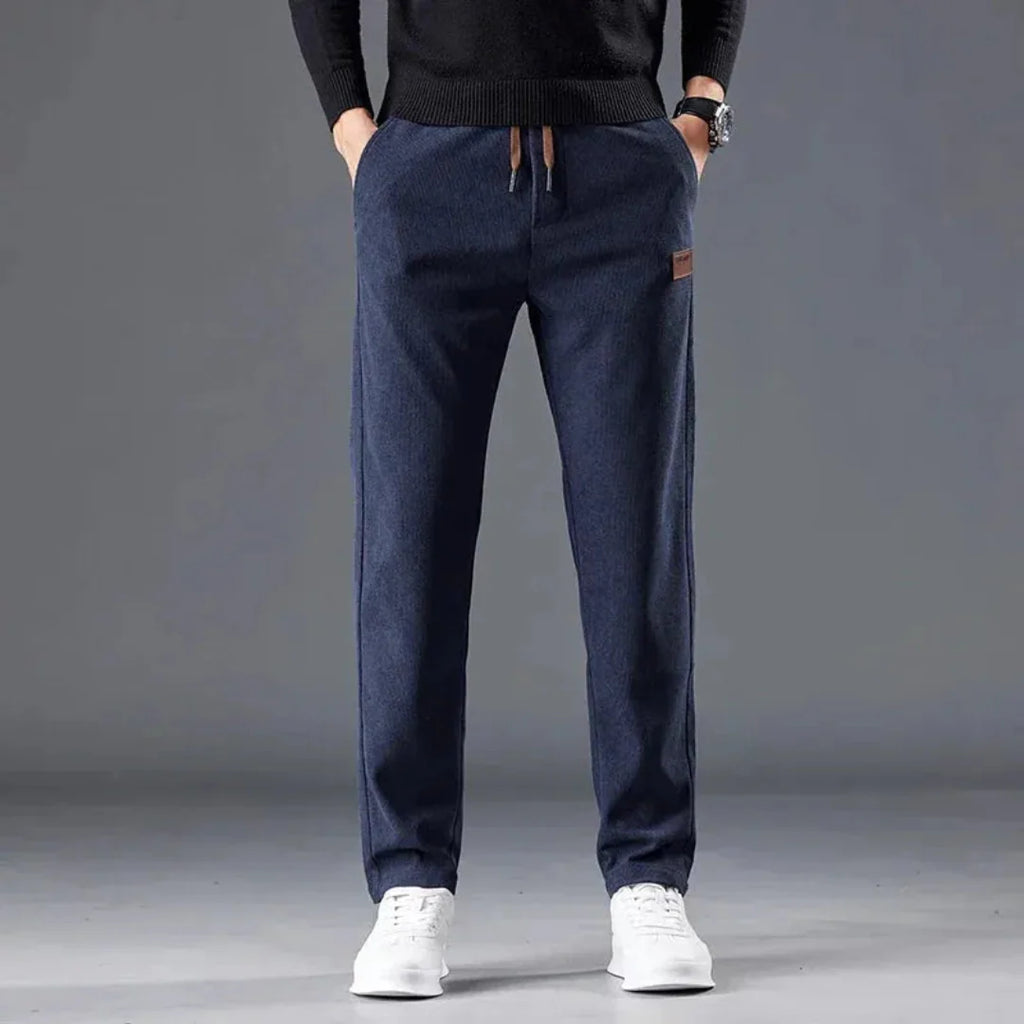 Men's Slim Fit Corduroy Drawstring Pants-Fashinly