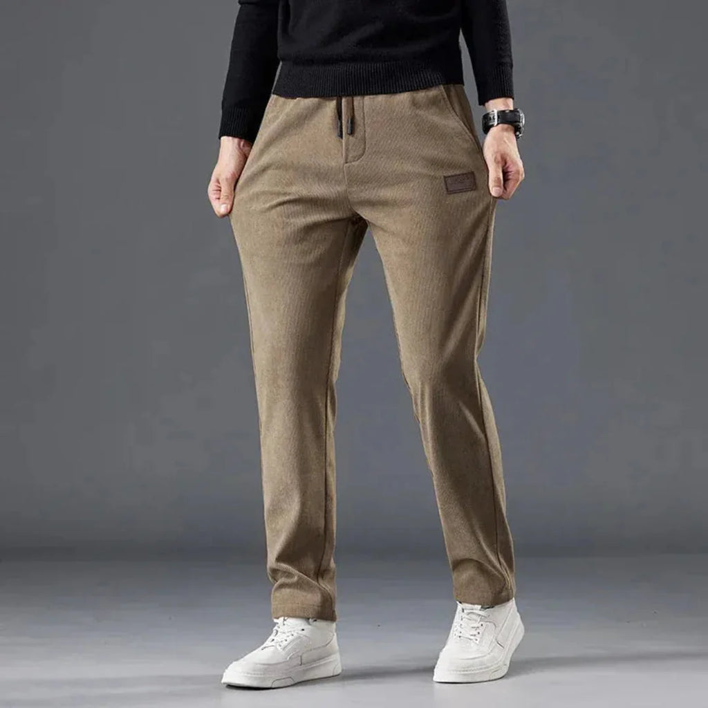 Men's Slim Fit Corduroy Drawstring Pants-Fashinly