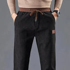 Men's Slim Fit Corduroy Drawstring Pants-Fashinly