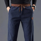 Men's Slim Fit Corduroy Drawstring Pants-Fashinly
