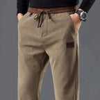 Men's Slim Fit Corduroy Drawstring Pants-Fashinly