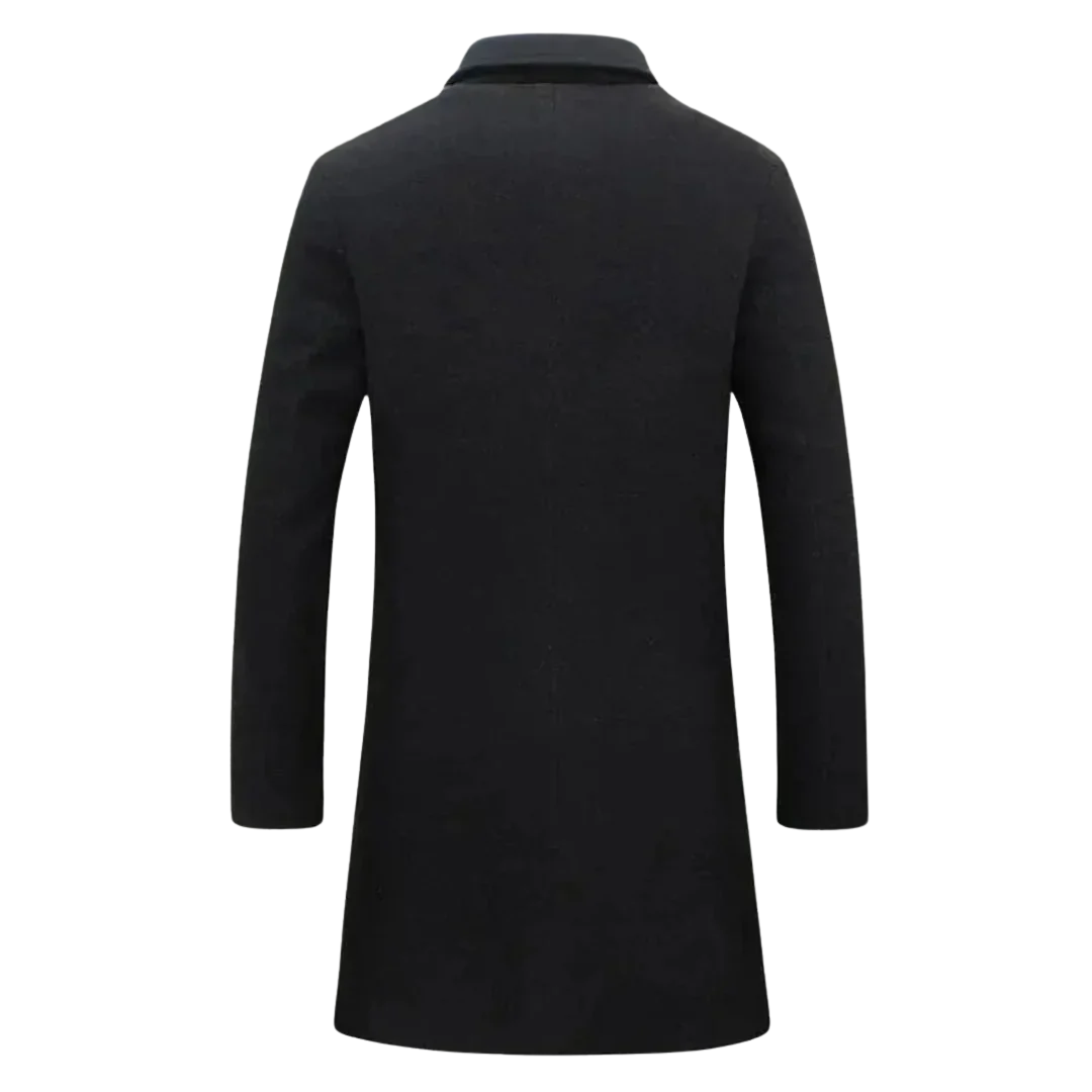 Men's Tailored Wool-Blend Overcoat-Fashinly