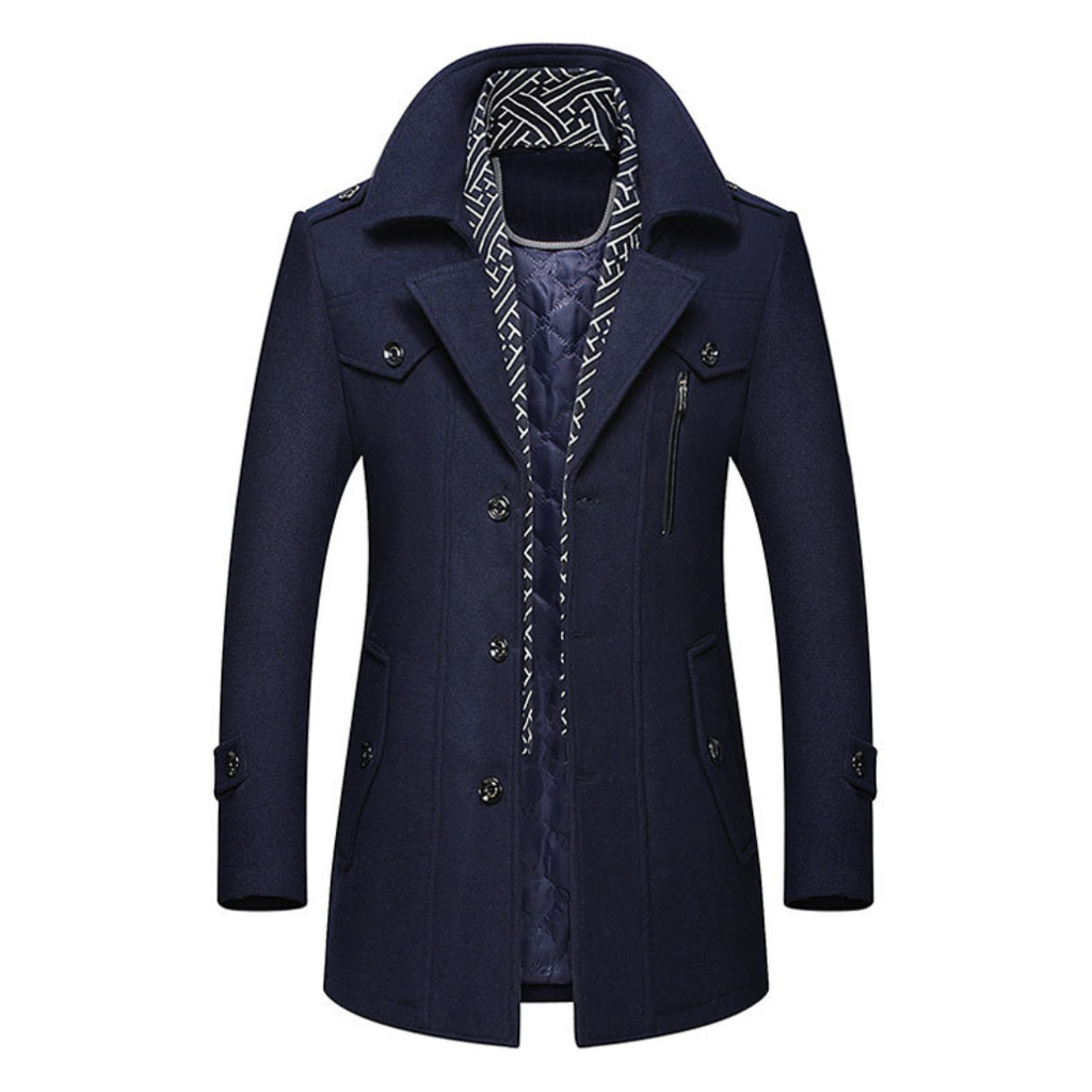 Men's Tailored Long Wool Coat-Fashinly