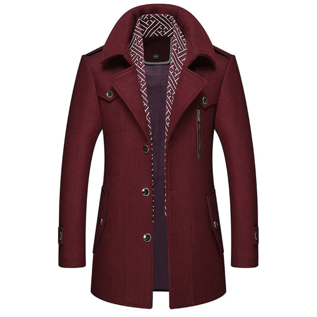 Men's Tailored Long Wool Coat-Fashinly