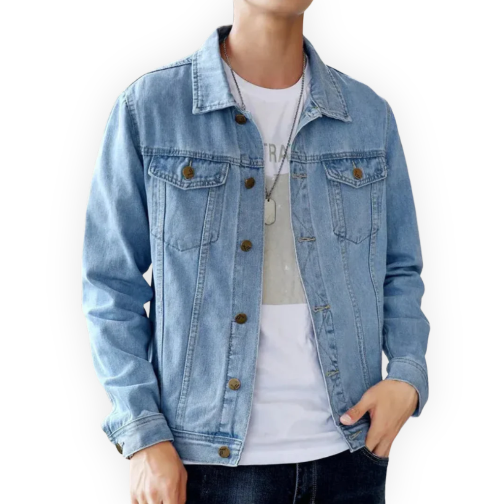 Men's Classic Denim Jacket - LS Style-Fashinly