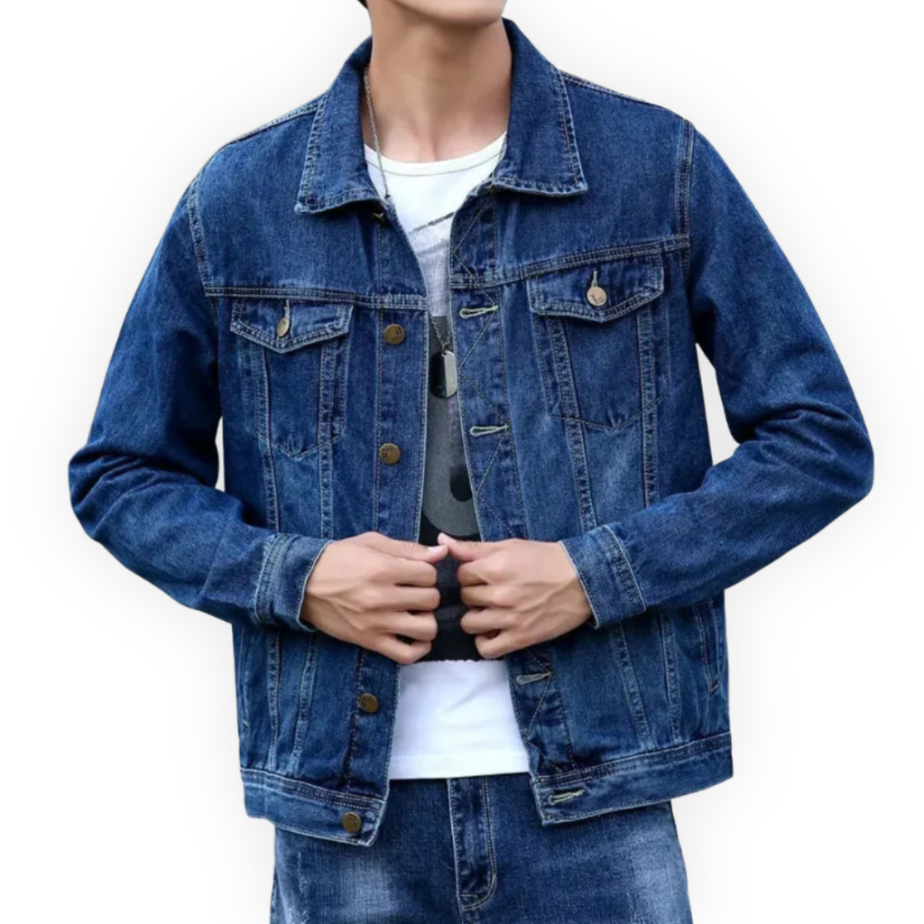 Men's Classic Denim Jacket - LS Style-Fashinly