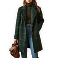 Women's Long Plaid Coat-Fashinly