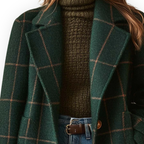 Women's Long Plaid Coat-Fashinly