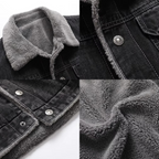 Men's Fleece-Lined Denim Jacket-Fashinly