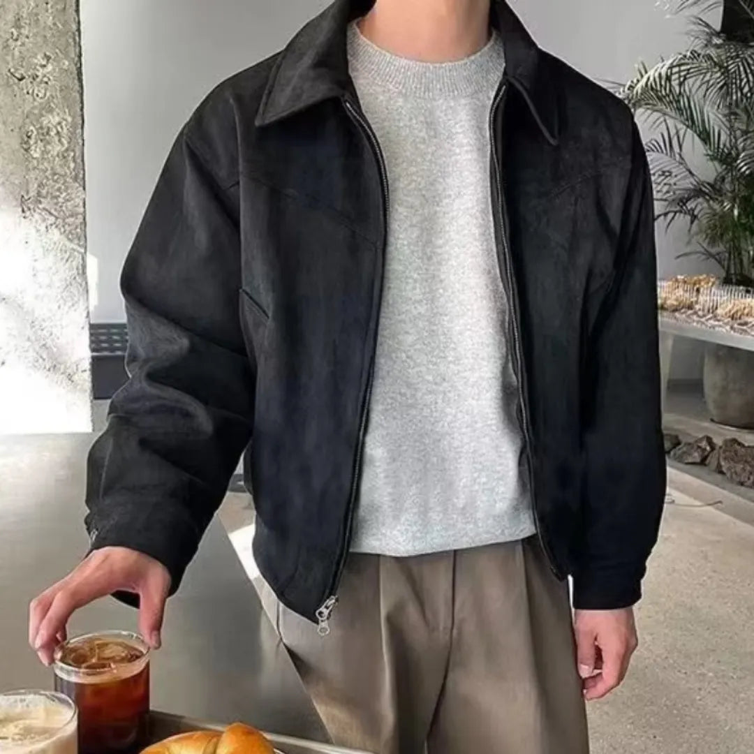 Men's Suede Jacket - Stylish and Versatile Outerwear-Fashinly