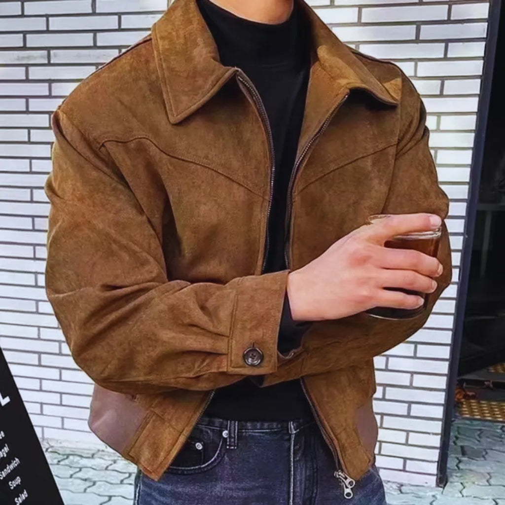 Men's Suede Jacket - Stylish and Versatile Outerwear-Fashinly