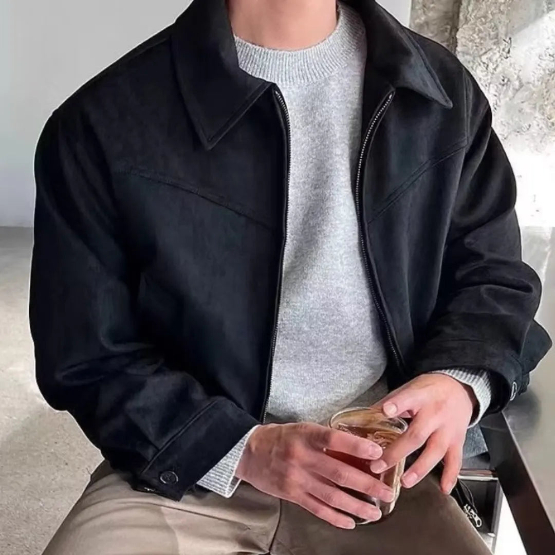 Men's Suede Jacket - Stylish and Versatile Outerwear-Fashinly