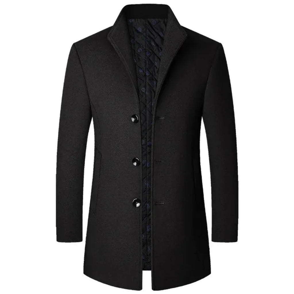 Men's Tailored Wool Overcoat-Fashinly