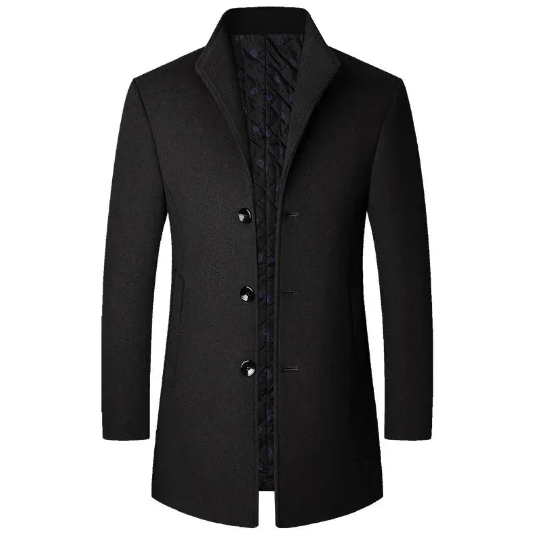 Men's Tailored Wool Overcoat-Fashinly