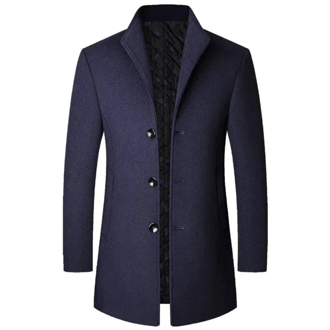 Men's Tailored Wool Overcoat-Fashinly