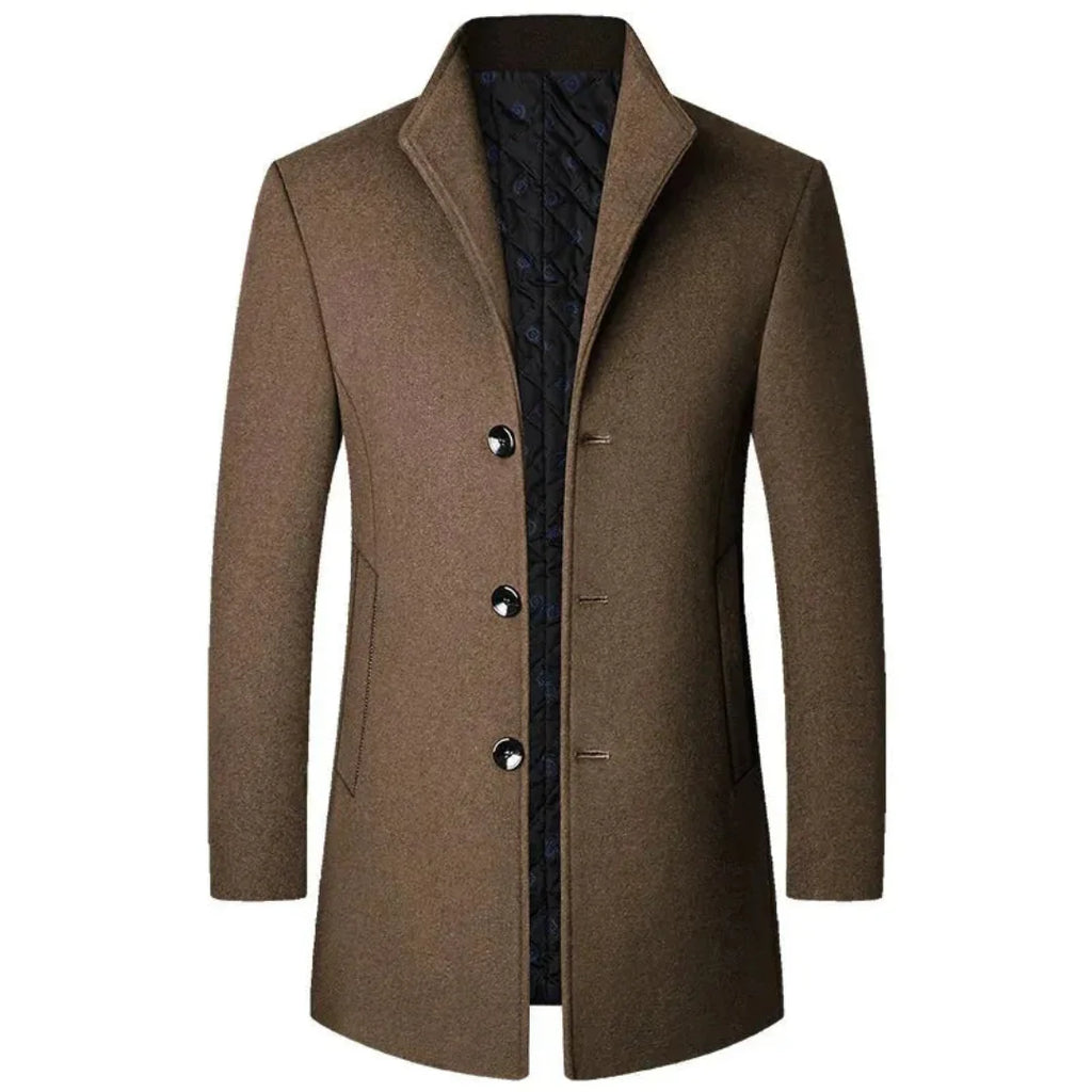 Men's Tailored Wool Overcoat-Fashinly