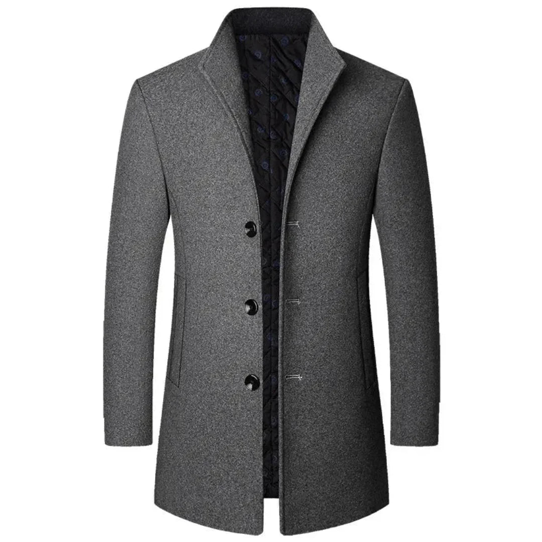 Men's Tailored Wool Overcoat-Fashinly
