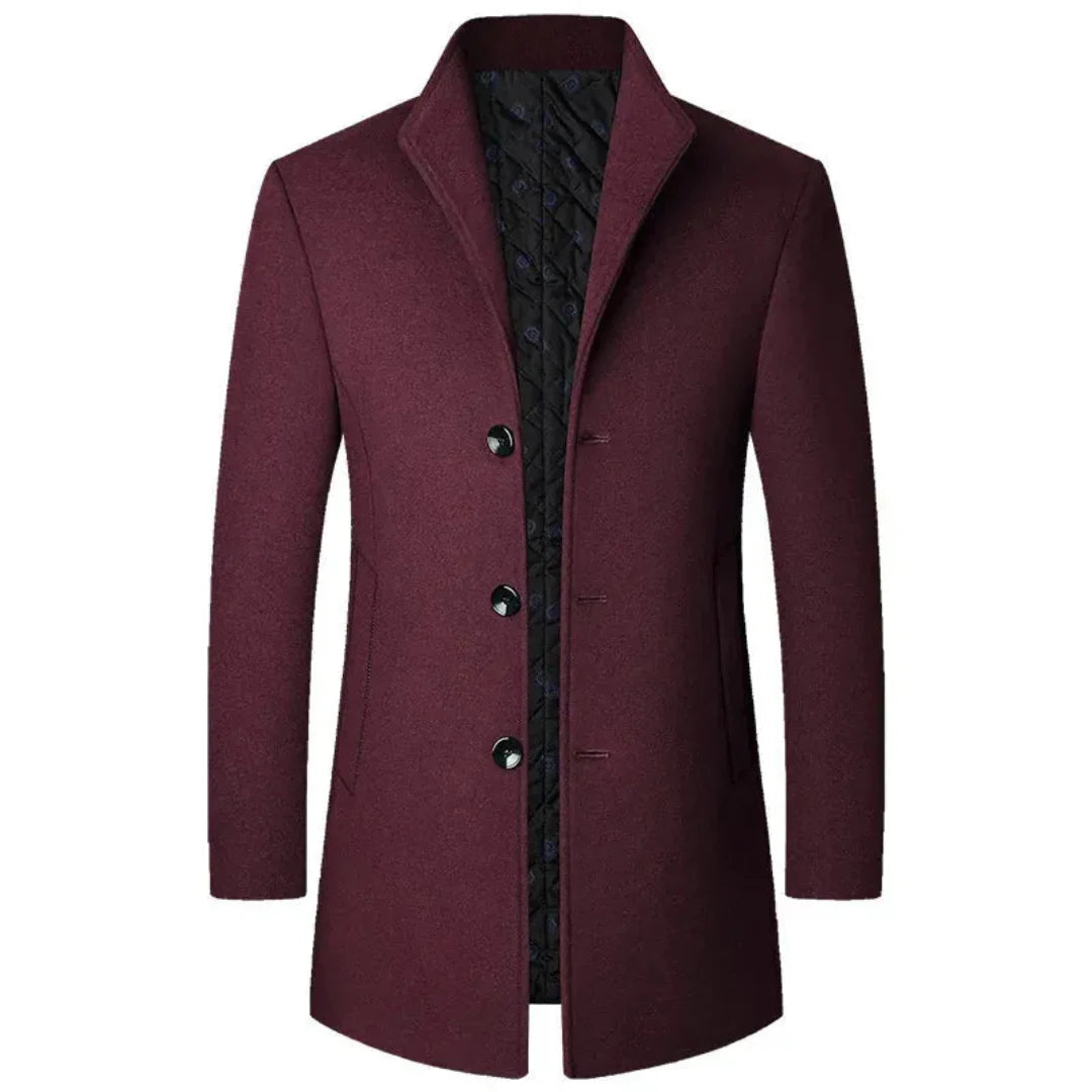 Men's Tailored Wool Overcoat-Fashinly