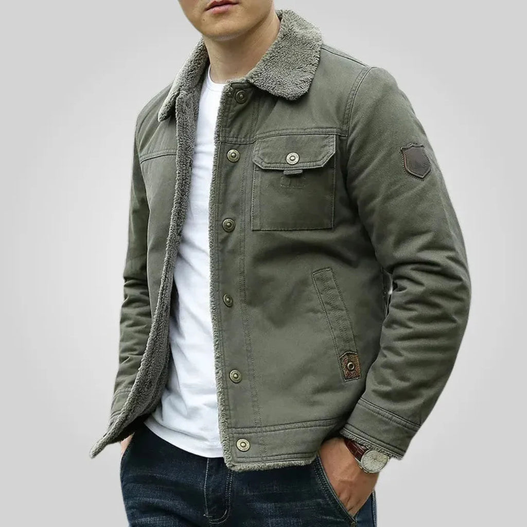 Men's Fleece-Lined Padded Jacket-Fashinly