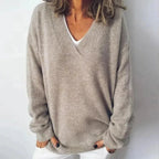Women's V-Neck Cashmere Sweater-Fashinly