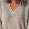 Women's V-Neck Cashmere Sweater-Fashinly