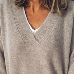 Women's V-Neck Cashmere Sweater-Fashinly