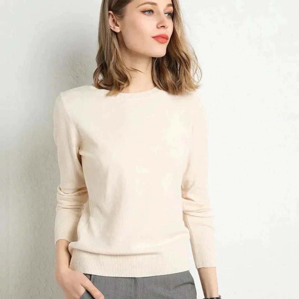 Women's Cashmere Crew Neck Sweater-Fashinly