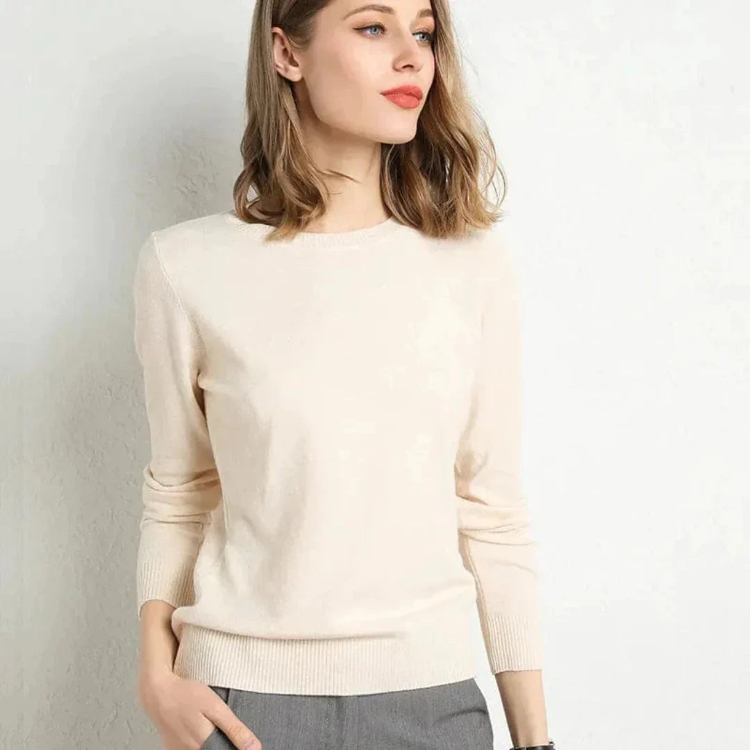 Women's Cashmere Crew Neck Sweater-Fashinly