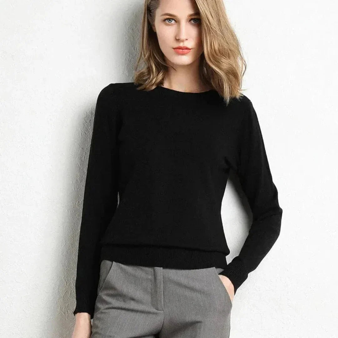 Women's Cashmere Crew Neck Sweater-Fashinly