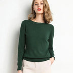 Women's Cashmere Crew Neck Sweater-Fashinly