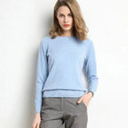 Women's Cashmere Crew Neck Sweater-Fashinly