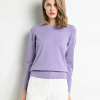Women's Cashmere Crew Neck Sweater-Fashinly